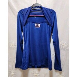 NFL Team Apparel Womens Medium Blue Shirt NY Giants Football Sporty Fan Souvenir